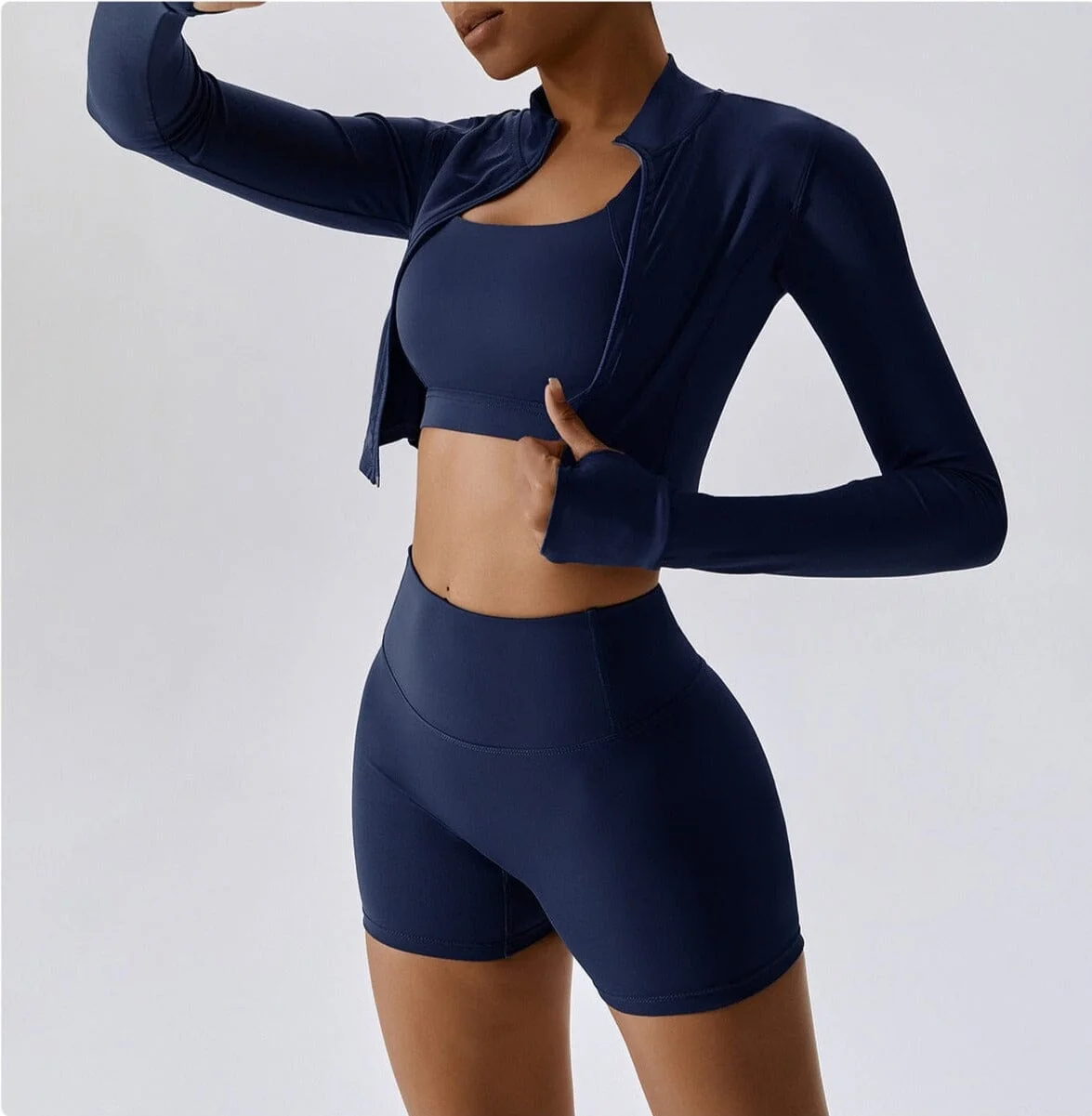 Womens Active Wear Jacket Set - Power Scrunch Trio