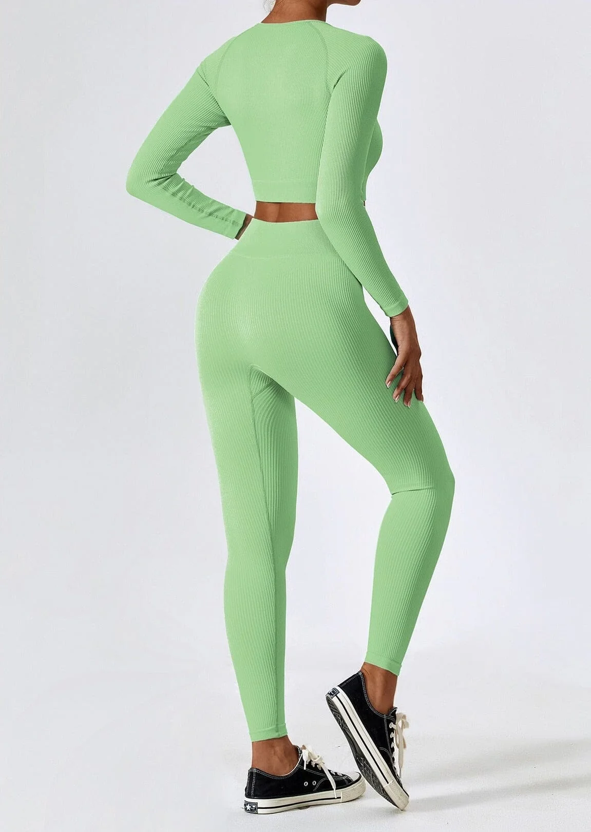 Seamless Leggings and Top Set - Fitness Shirt Combo