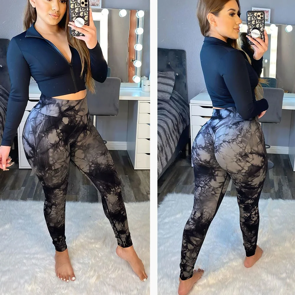 Scrunch Fitness Leggings - Premium Marble Design