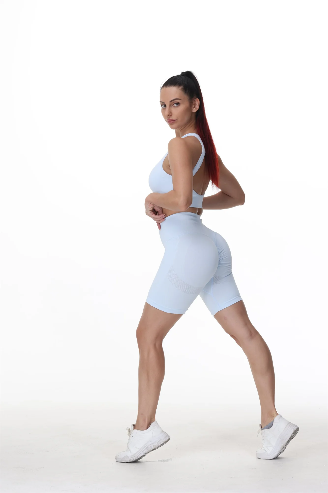 Womens Running Sport Bra Shorts and Top Set