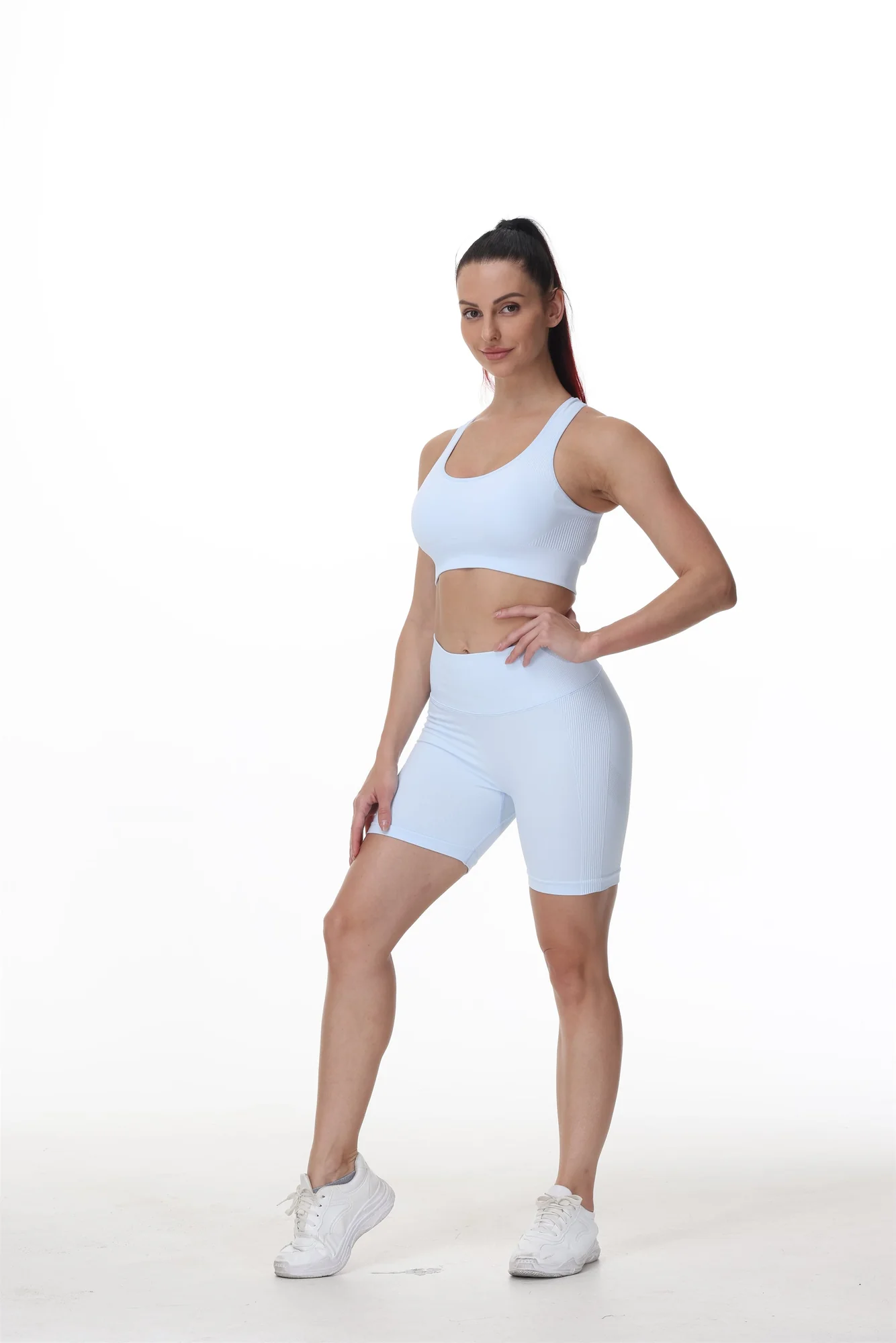 Womens Running Sport Bra Shorts and Top Set