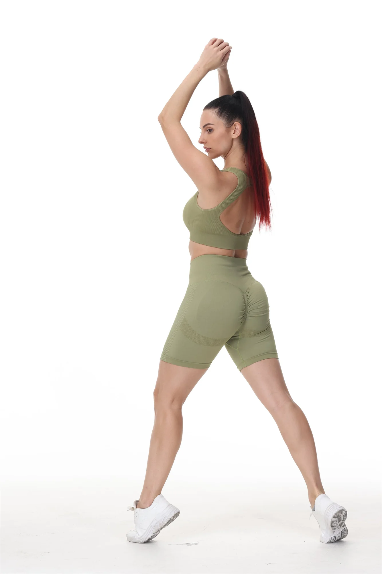 Womens Running Sport Bra Shorts and Top Set