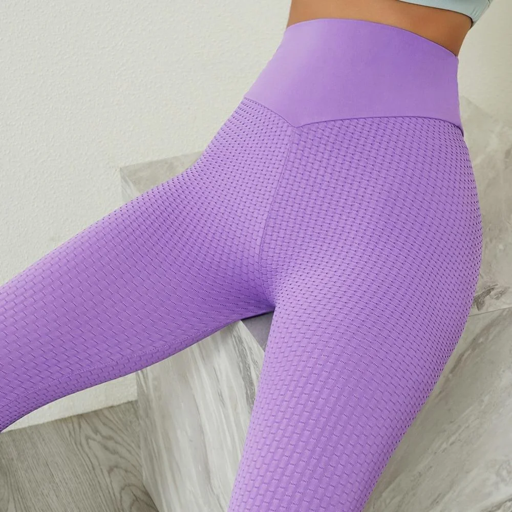Slimming Jacquard Fitness Leggings | Breathable Tights for Women