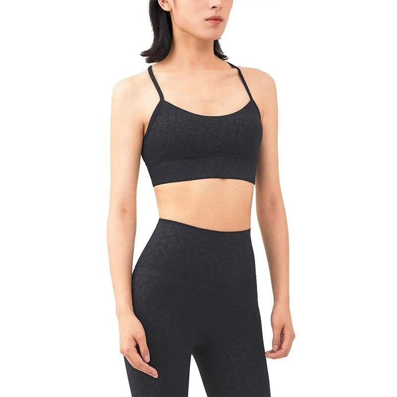 Black Leopard Sports Bra for Women - Comfort & Style Combo