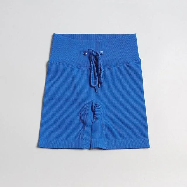 High Waist Teal Shorts for Women - Workout and Yoga Wear