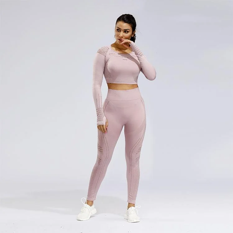 Seamless Crochet Fitness Leggings for Women