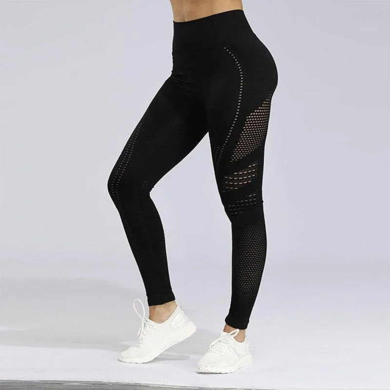 Seamless Crochet Fitness Leggings for Women