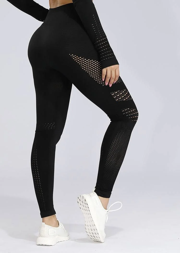 Seamless Crochet Fitness Leggings for Women