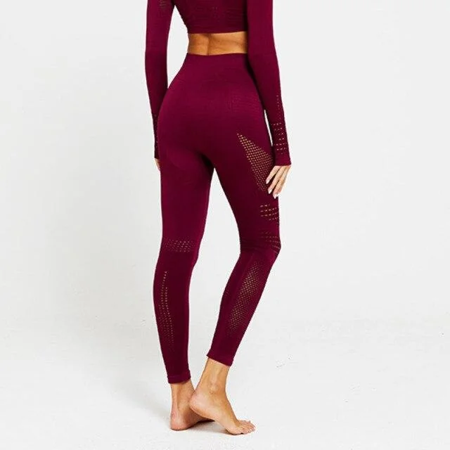 Seamless Crochet Fitness Leggings for Women