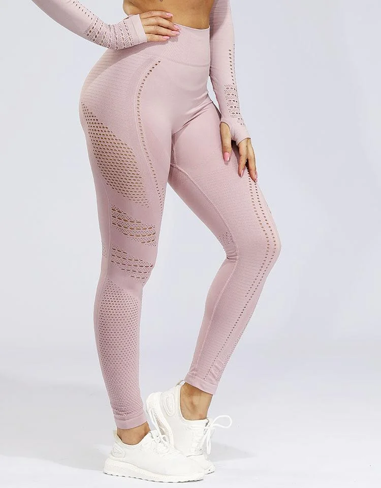 Seamless Crochet Fitness Leggings for Women