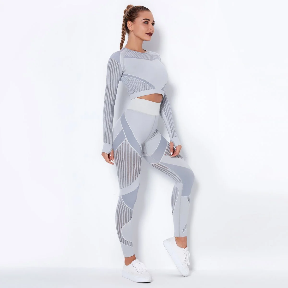 High-Waist Mesh Seamless Performance Leggings