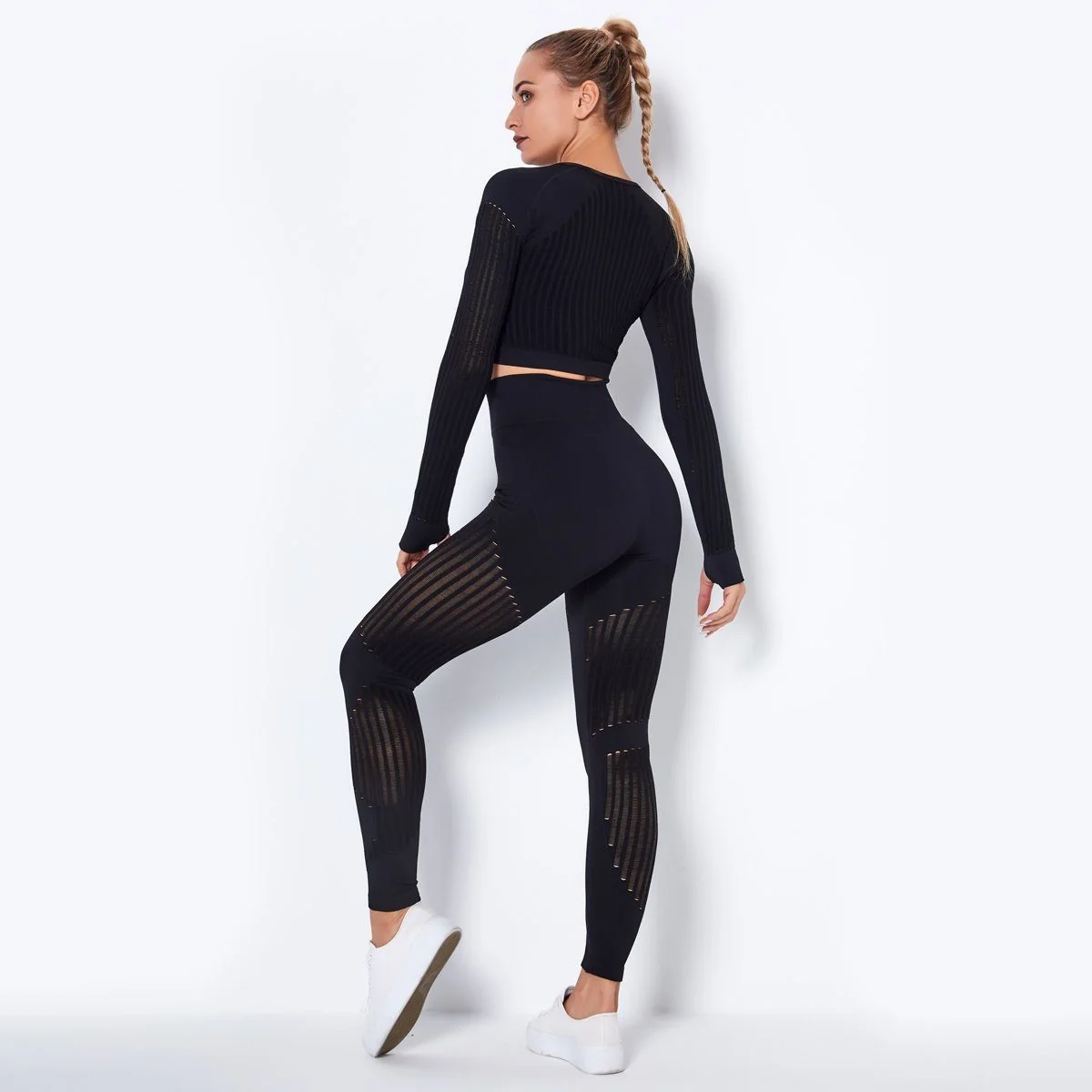 High-Waist Mesh Seamless Performance Leggings