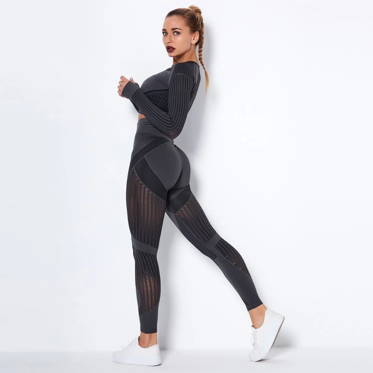 High-Waist Mesh Seamless Performance Leggings
