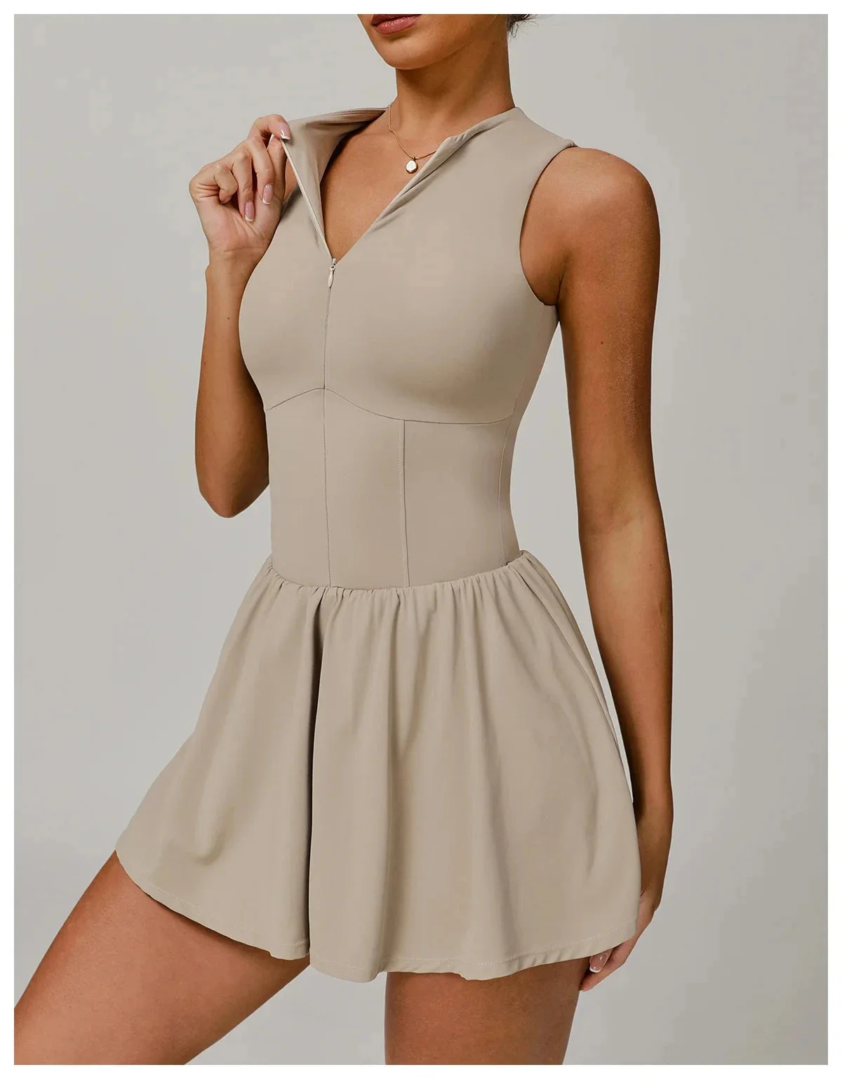 Zipper Bodysuit Dress for Women | Comfortable Fitness Wear