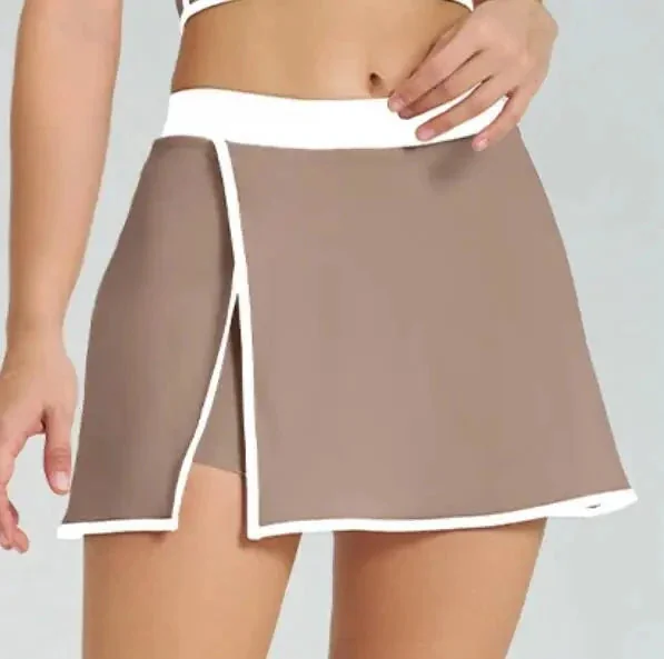 Womens Athletic Pilates Shorts Skirt for Running, Yoga, Gym - Beige, Khaki, Sky Blue, Black