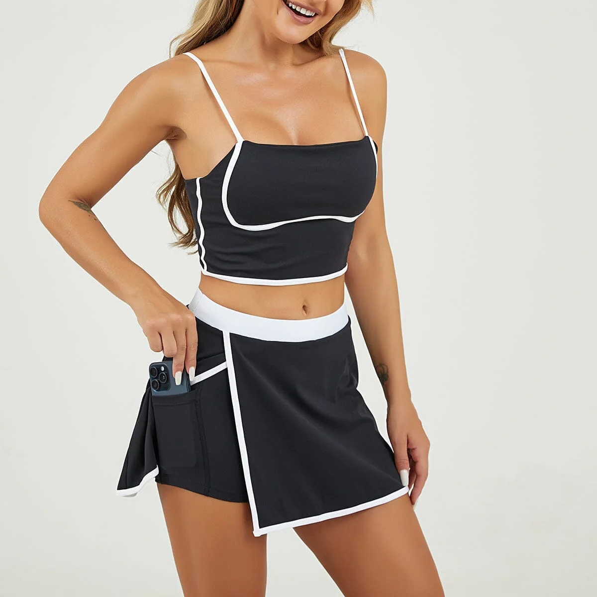 Womens Athletic Pilates Shorts Skirt for Running, Yoga, Gym - Beige, Khaki, Sky Blue, Black