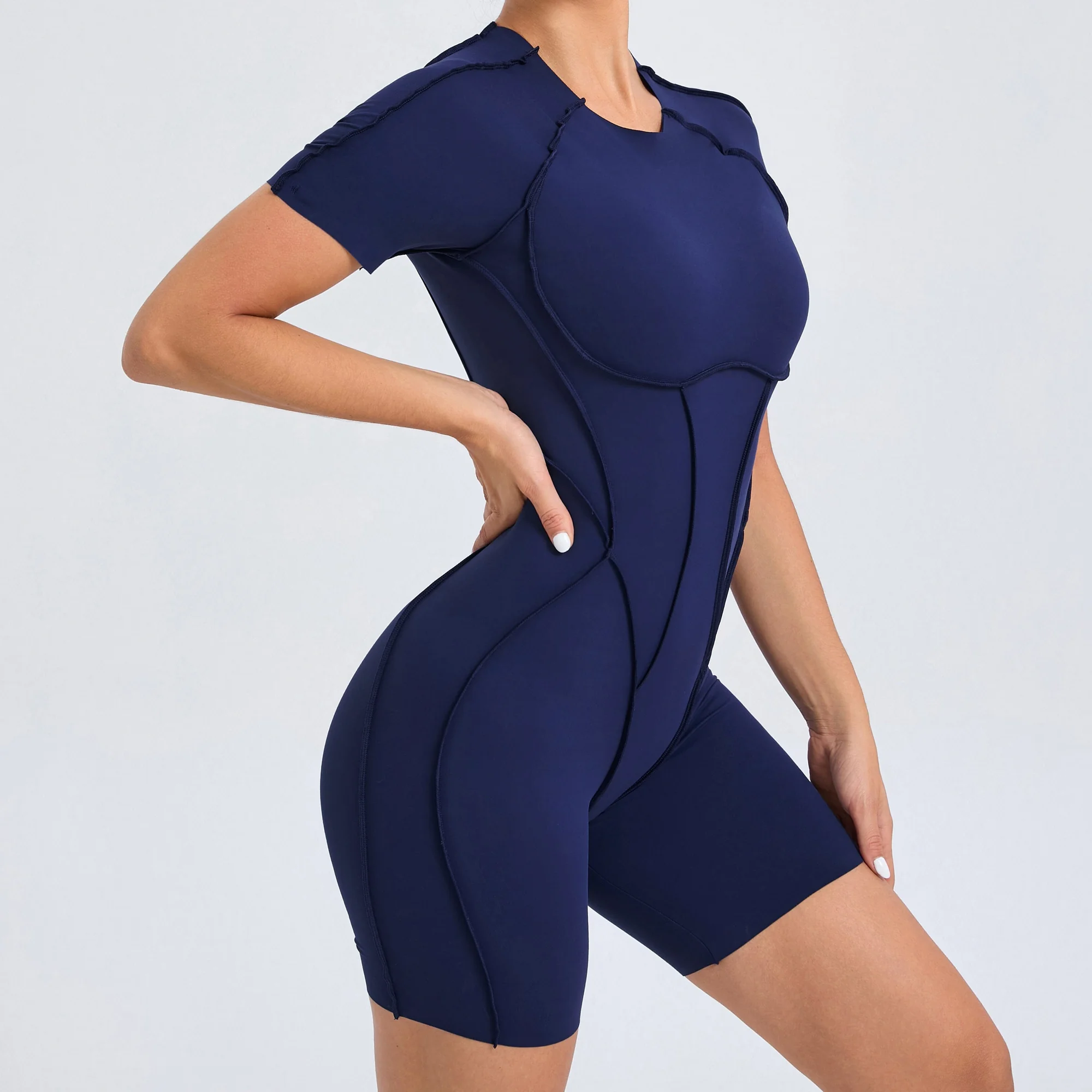 Chic Seamless Backless Bra Jumpsuit for Yoga and Fitness