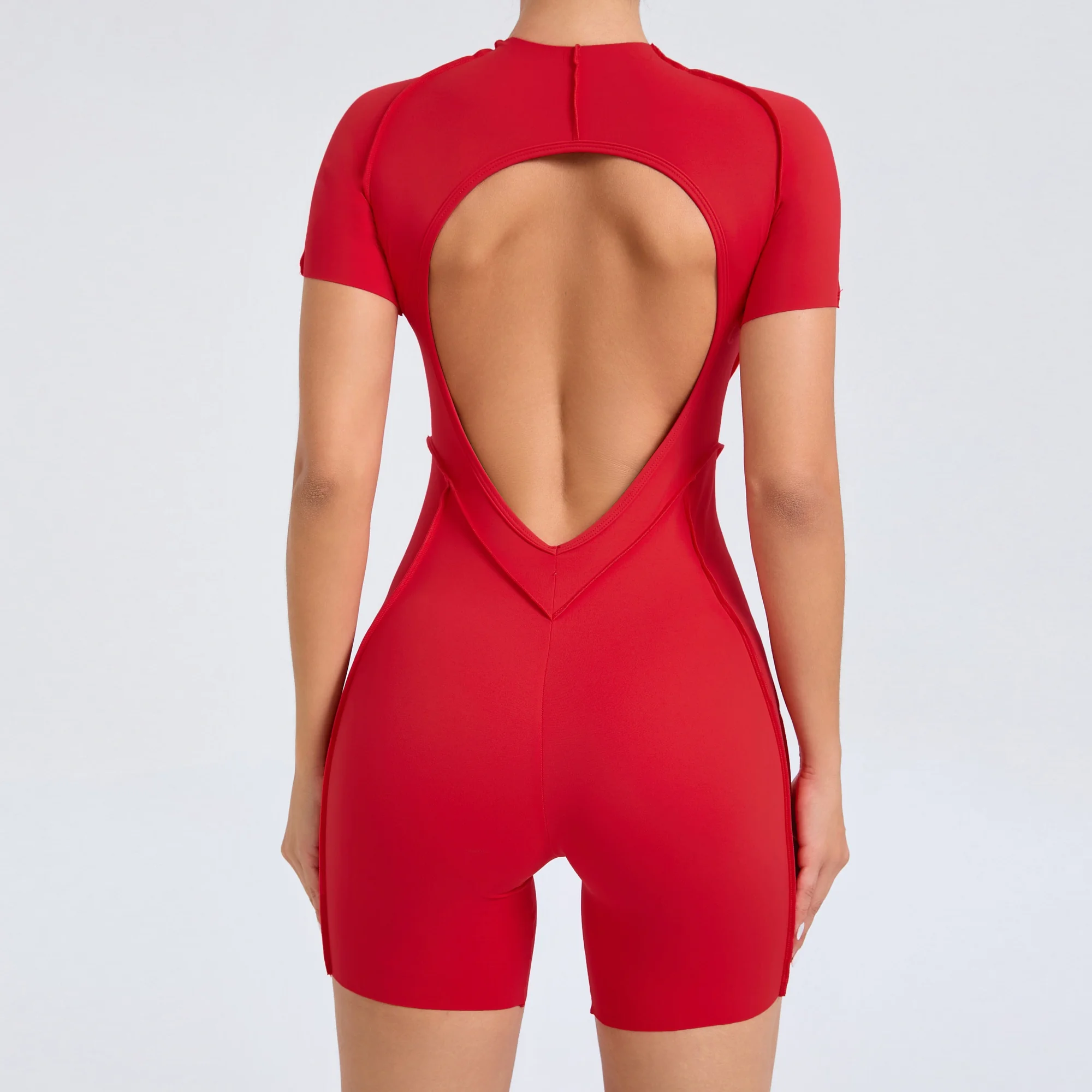 Chic Seamless Backless Bra Jumpsuit for Yoga and Fitness