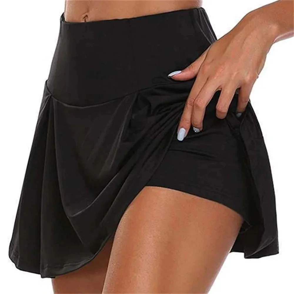 High Waist Athletic Skirt for Women in Black and Gray