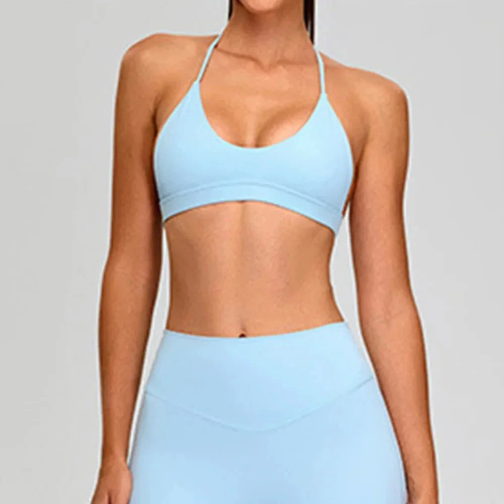 Chambray Blue Tide Back Sports Bra