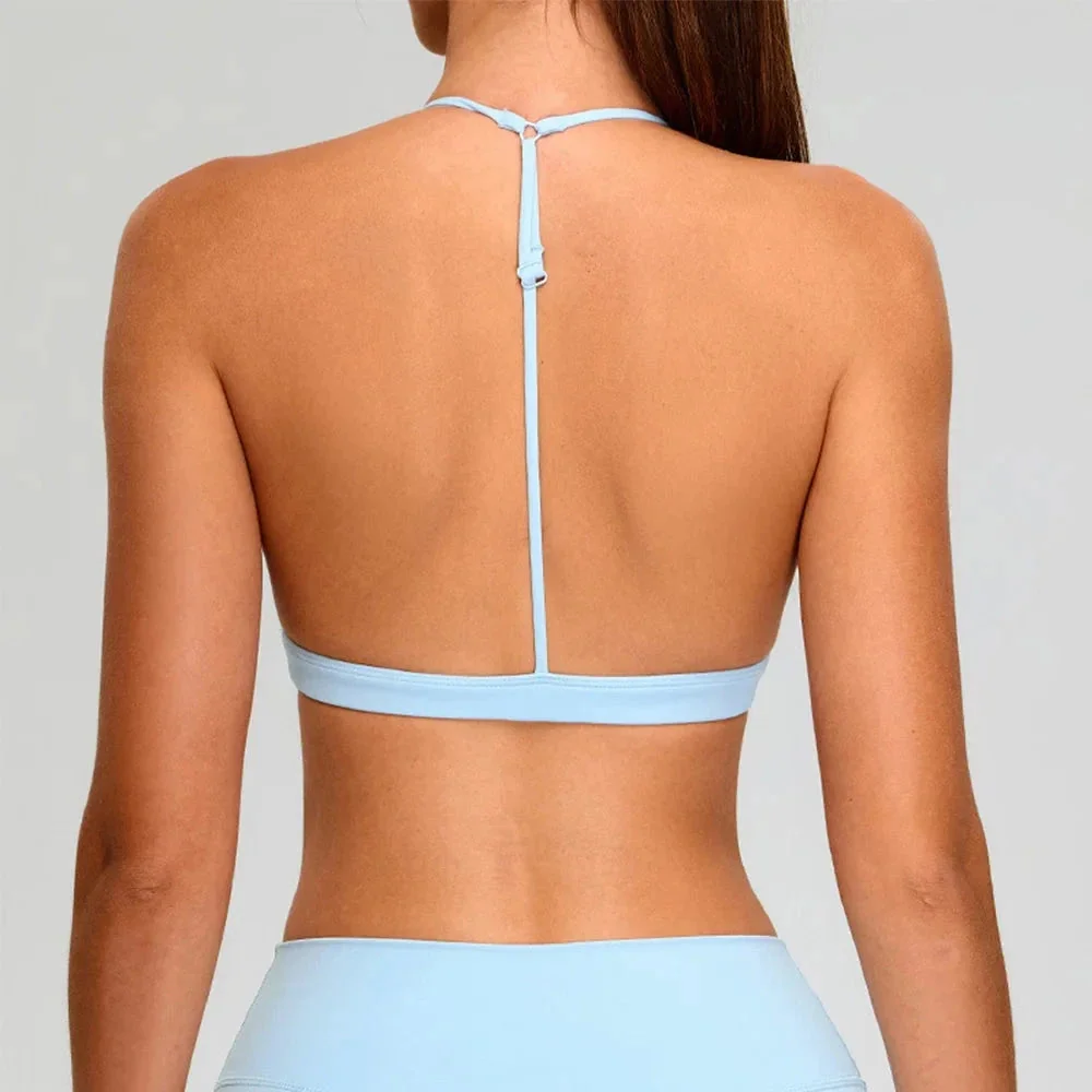 Chambray Blue Tide Back Sports Bra