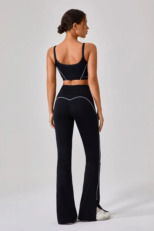 Womens High-Waist Flared Leggings for Yoga and Fitness