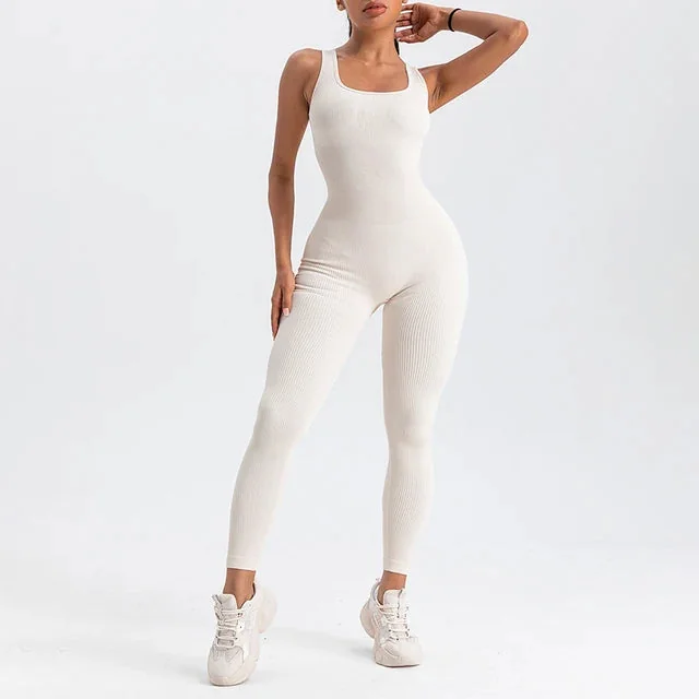Comfortable Square Neck Jumpsuit for Yoga and Fitness