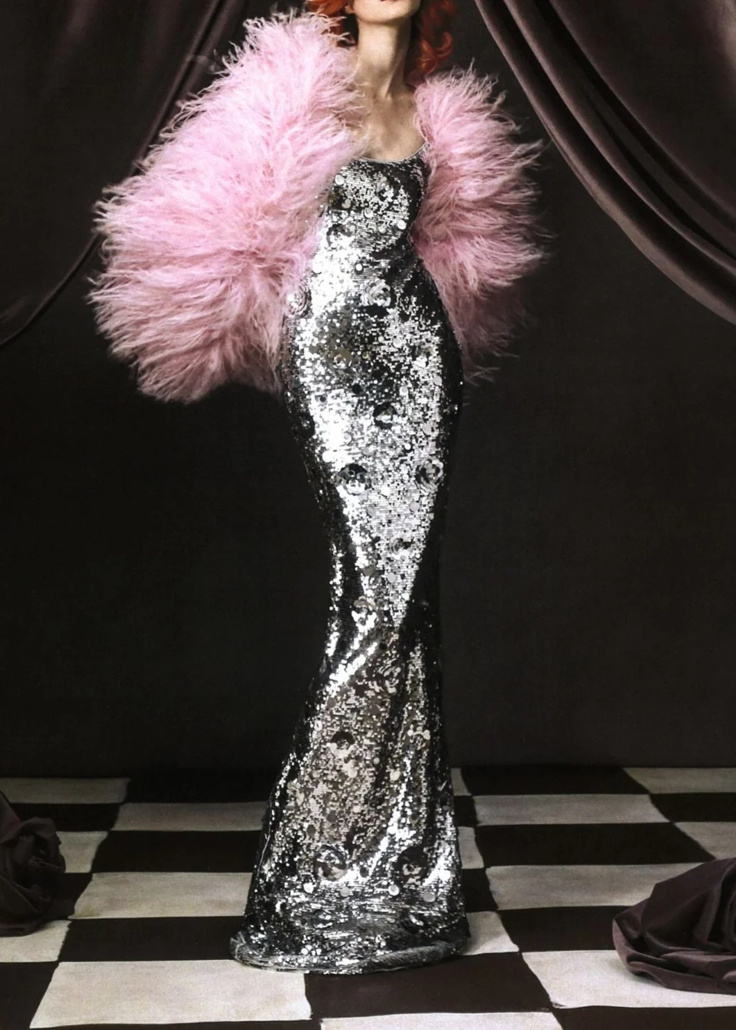 Floral Sequined Maxi Dress in Glittering Sequins