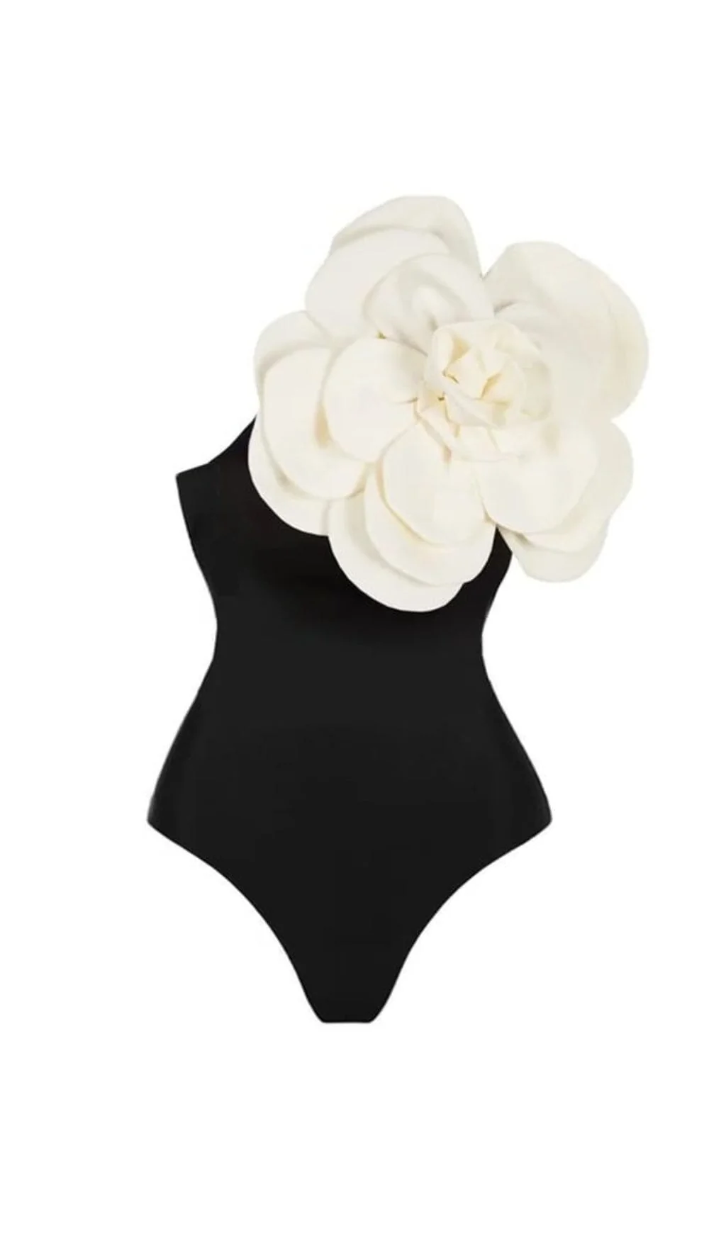 Black 3D Floral One-Piece Swimsuit for Women