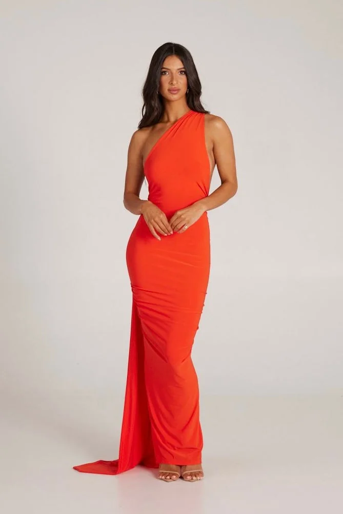 Tangerine Backless Maxi Dress - Vibrant Hot Pink