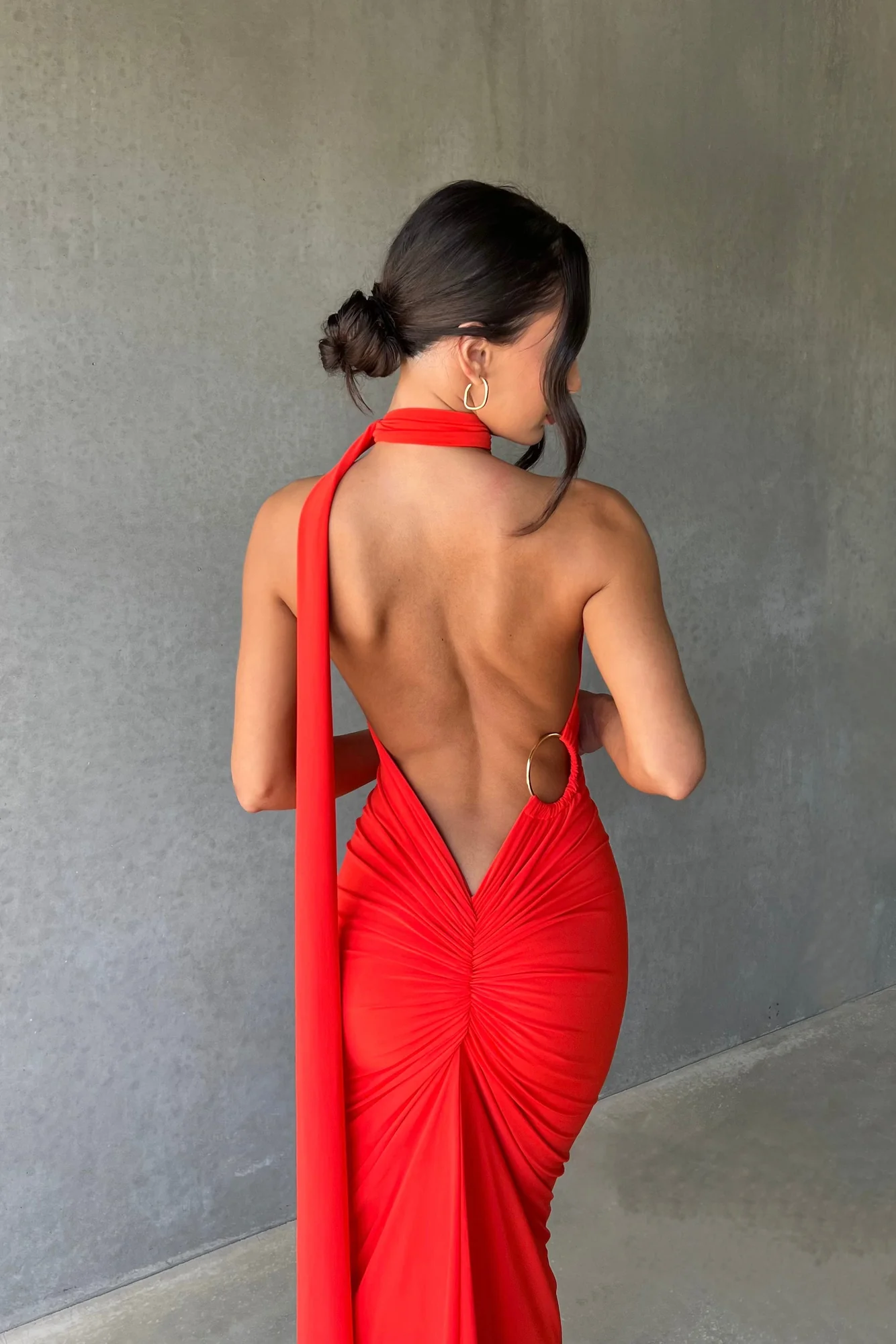 Tangerine Backless Maxi Dress - Vibrant Hot Pink