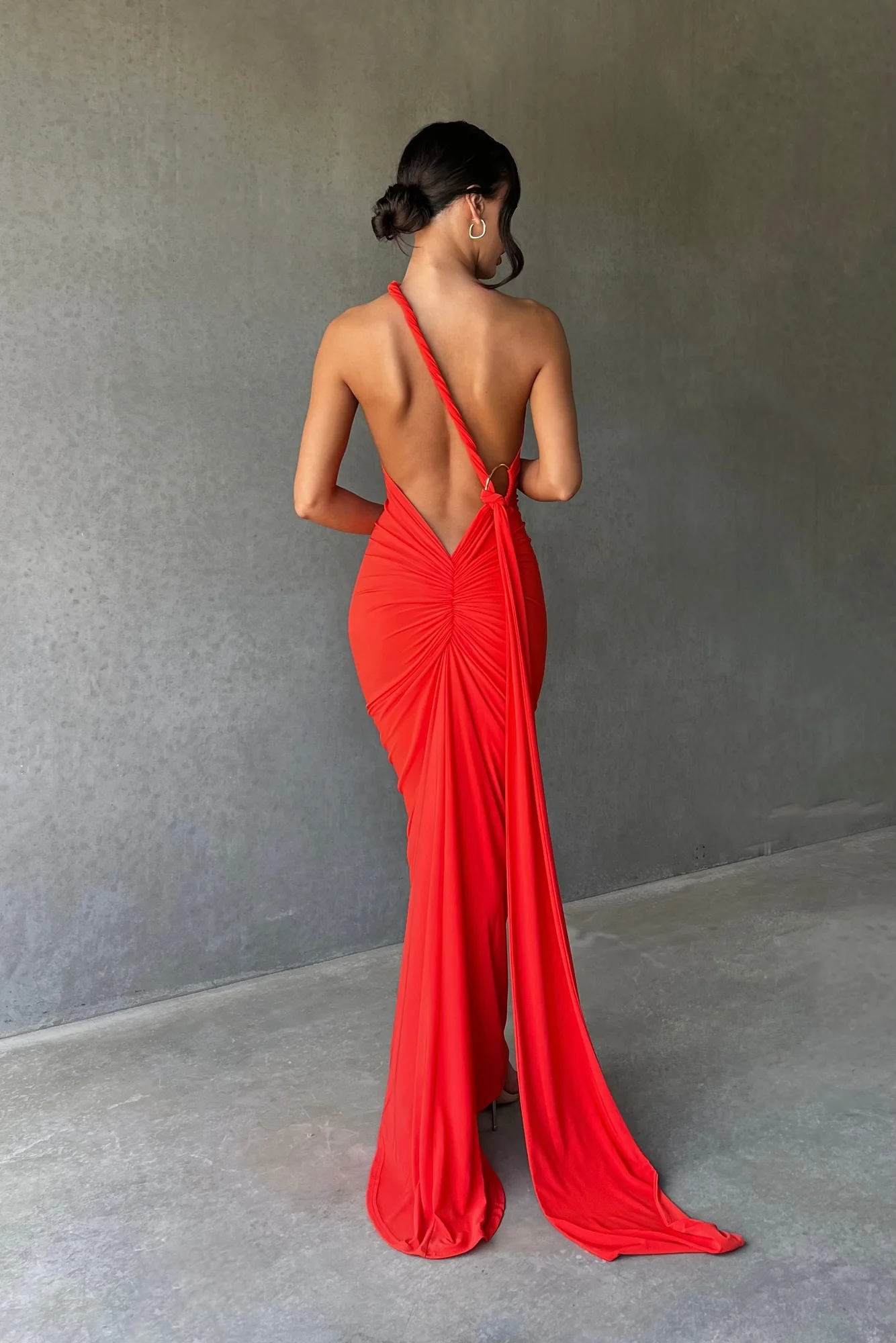 Tangerine Backless Maxi Dress - Vibrant Hot Pink