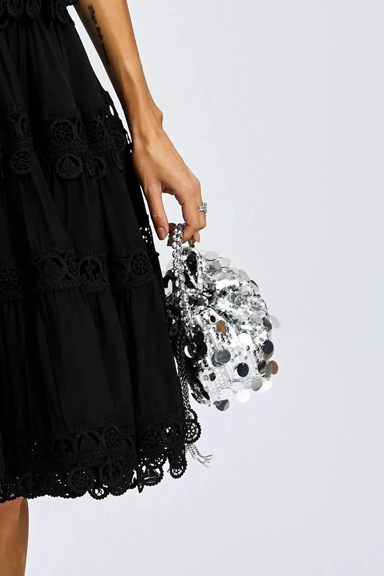 Silver Sequins Evening Shoulder Bag - Chic & Versatile Style