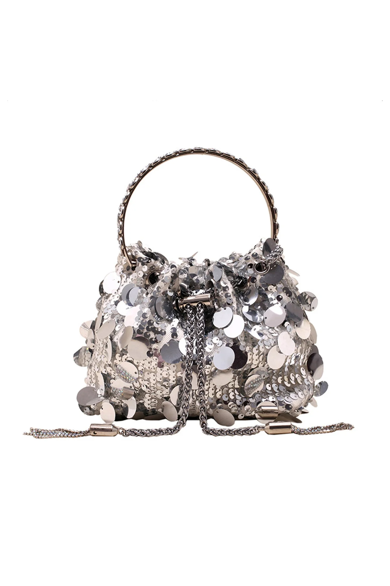 Silver Sequins Evening Shoulder Bag - Chic & Versatile Style