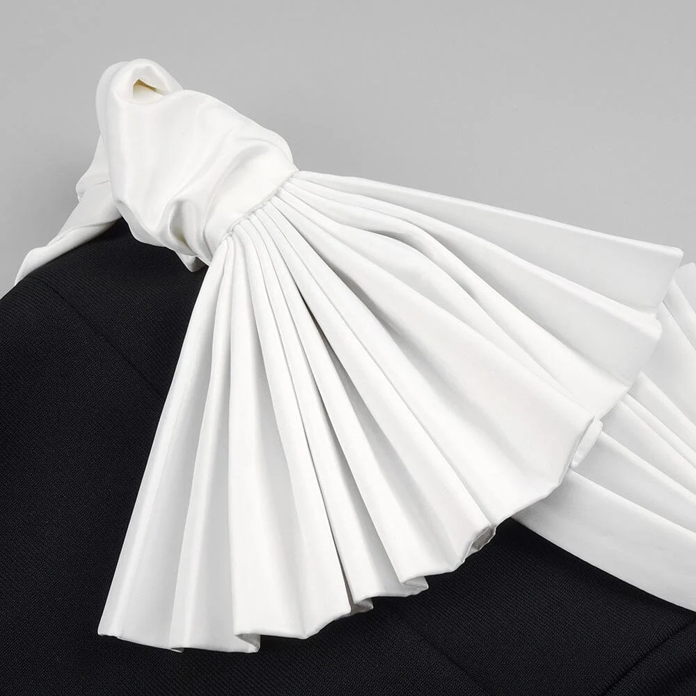 Black Ruffled Detail MIDI Dress - Elegant and Edgy