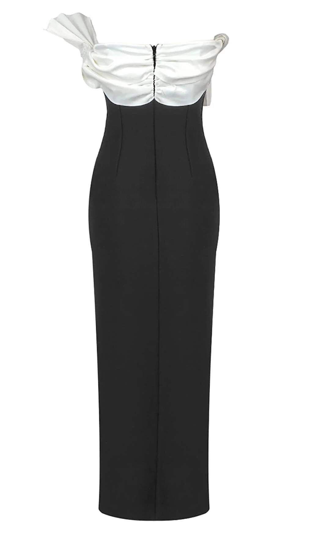 Black Ruffled Detail MIDI Dress - Elegant and Edgy