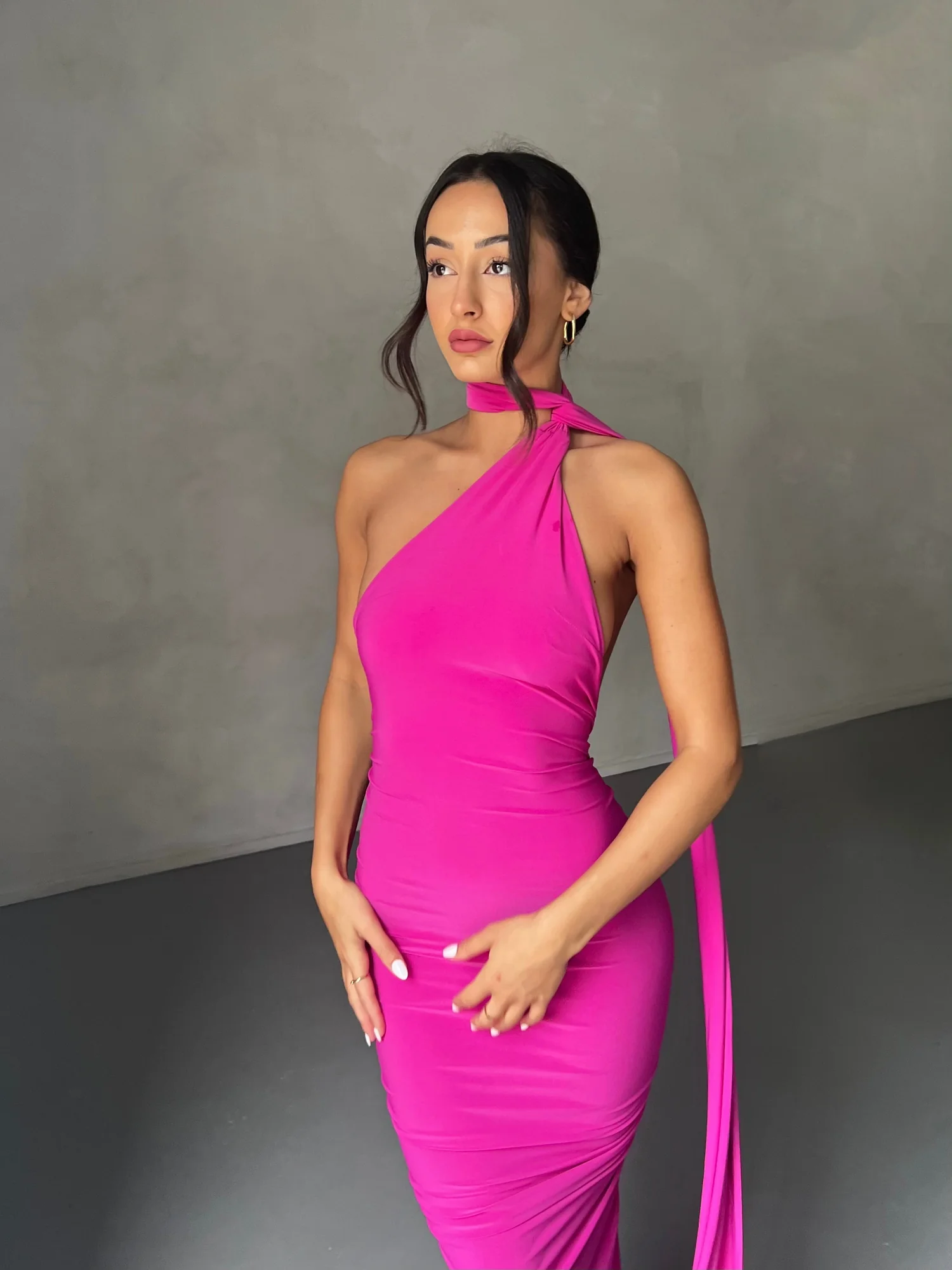 Pink Backless Maxi Dress - Vibrant Night Out Style