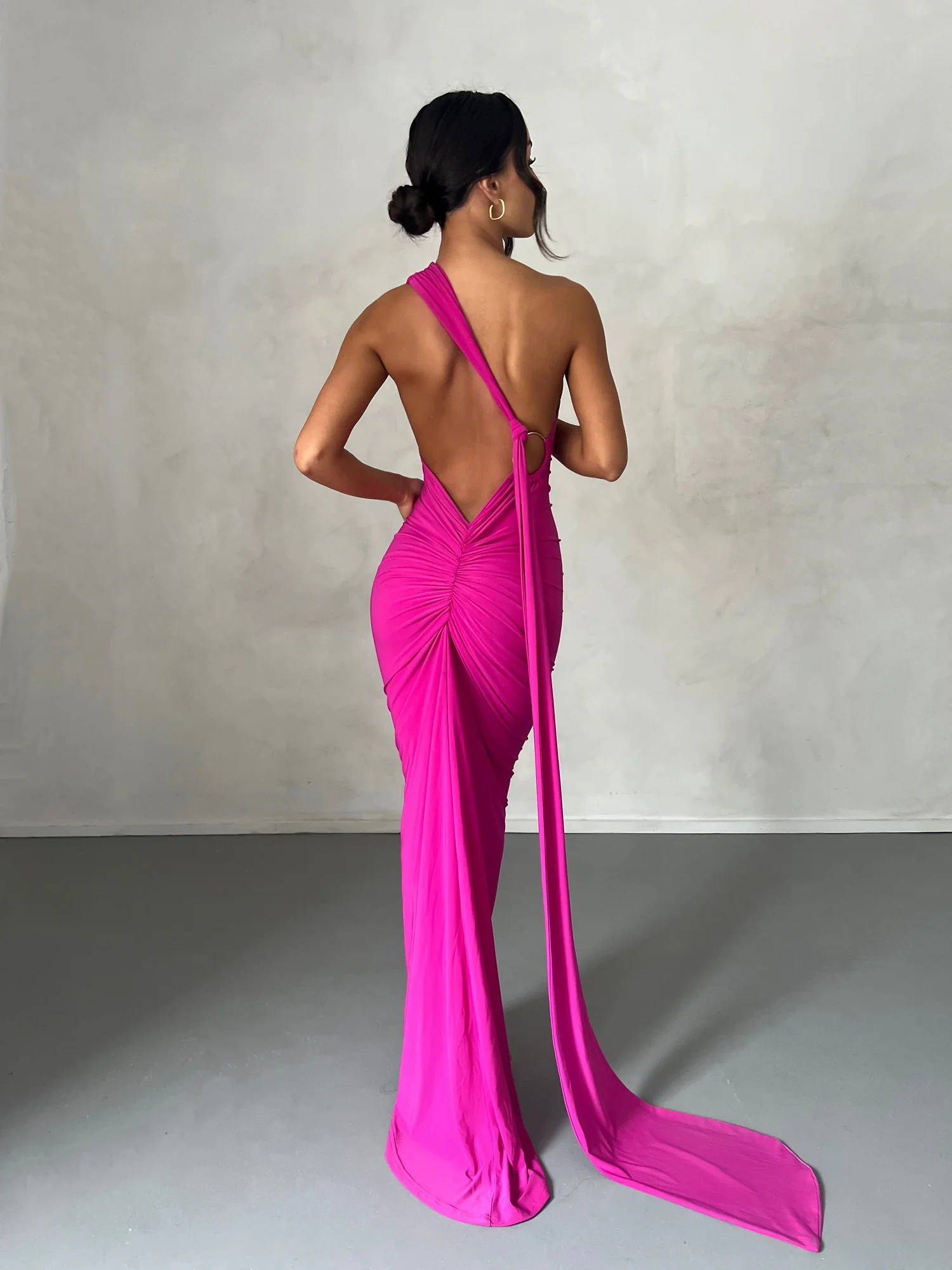 Pink Backless Maxi Dress - Vibrant Night Out Style