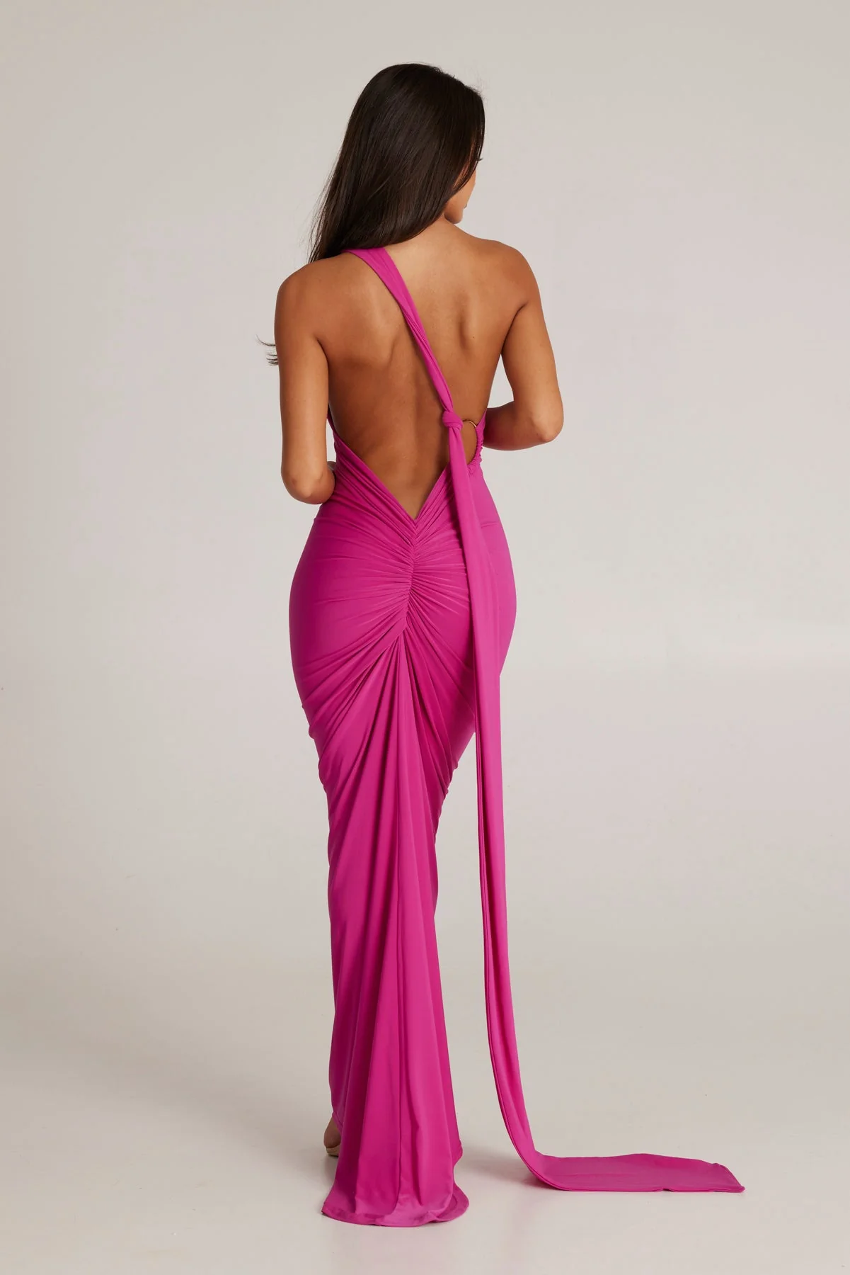 Pink Backless Maxi Dress - Vibrant Night Out Style