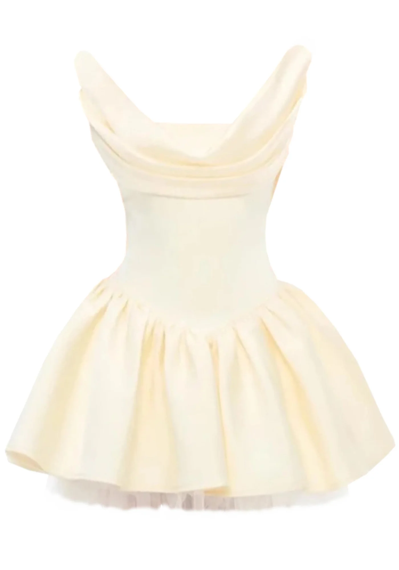 Ivory A-Line Draped Corset Dress for Women