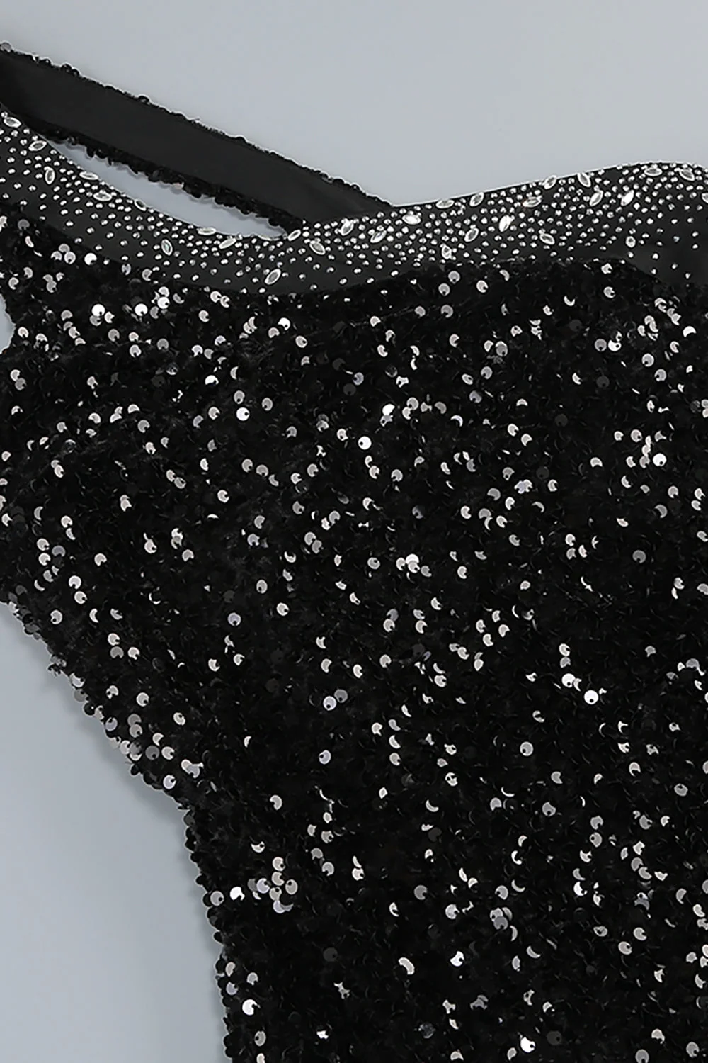 Elegant Black Sequin Lace Maxi Dress