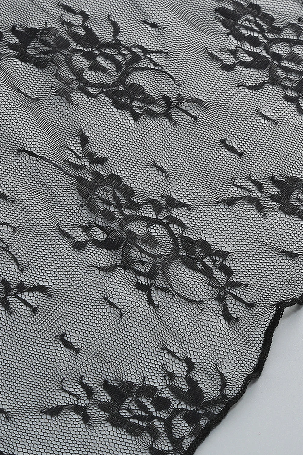 Elegant Black Sequin Lace Maxi Dress