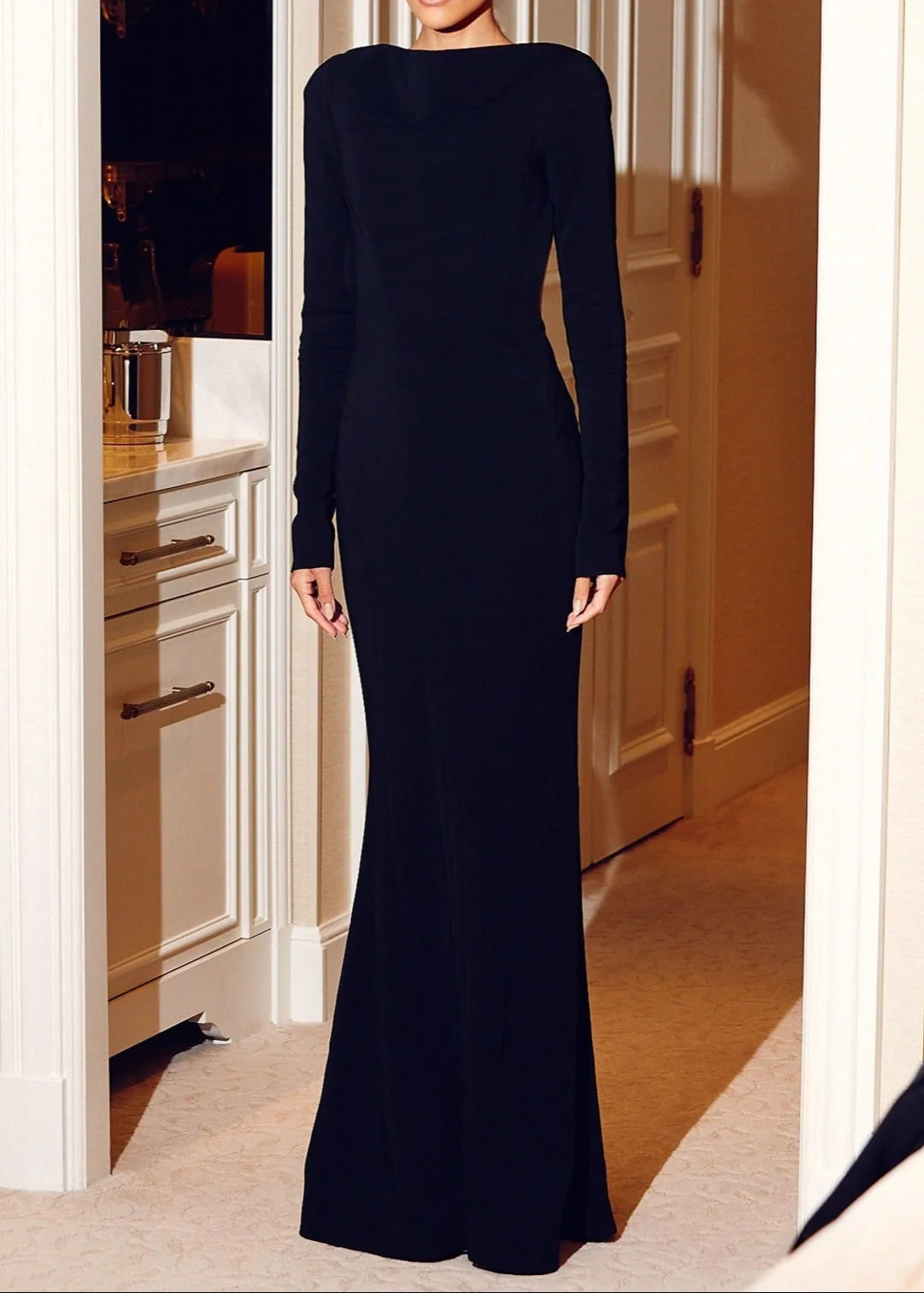 Black Cutout Backless Maxi Dress - Elegant Evening Gown