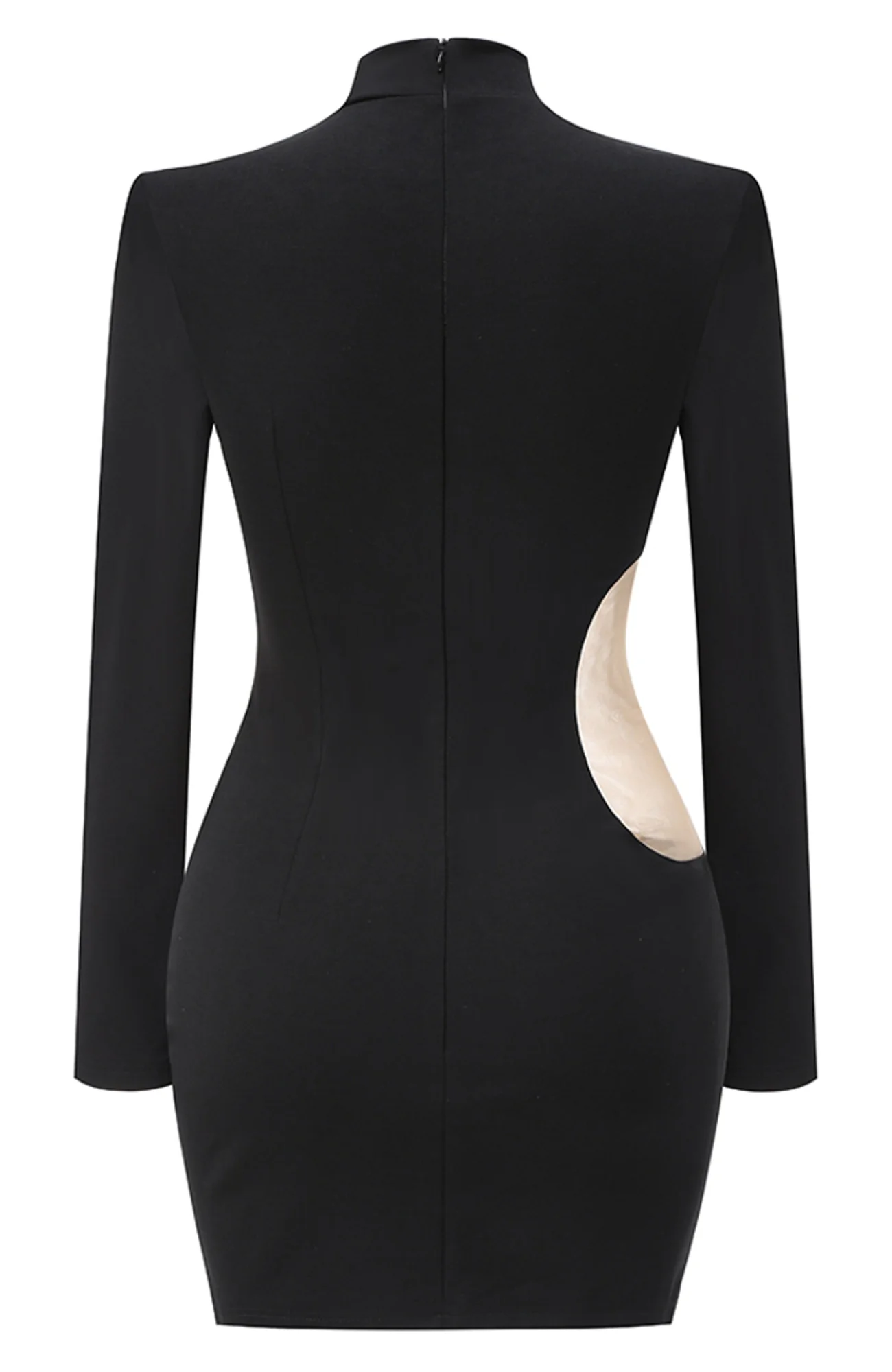 Black Pearl Detail Mini Dress - Elegant & Playful