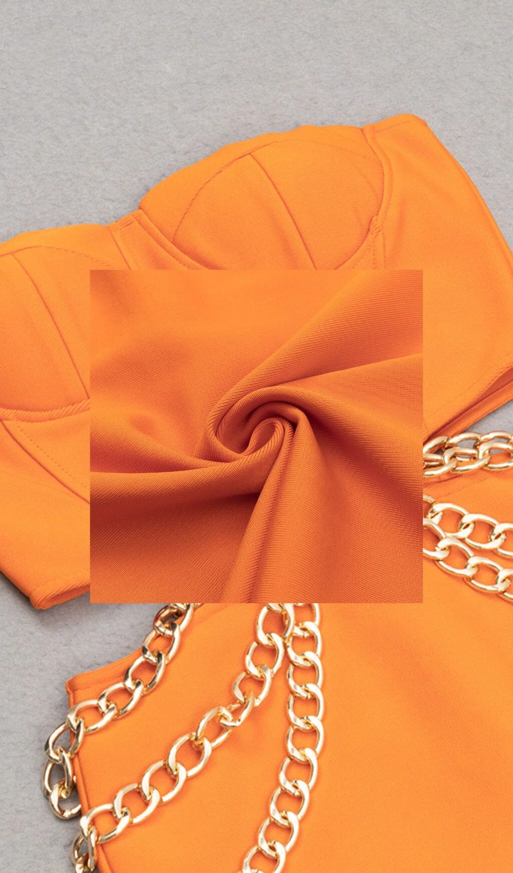 Orange Cutout Corset Midi Dress - Vibrant Style Statement