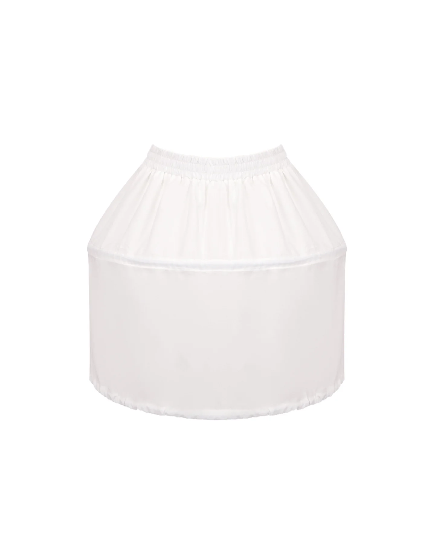 White Tulle Mini Dress with High Neckline