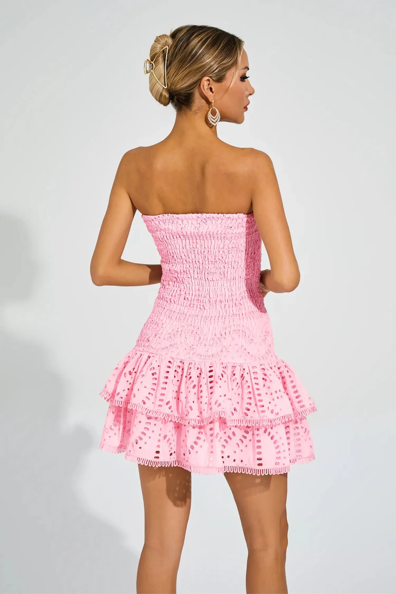 Pink Ruffle Mini Dress - Elegant & Flattering Design