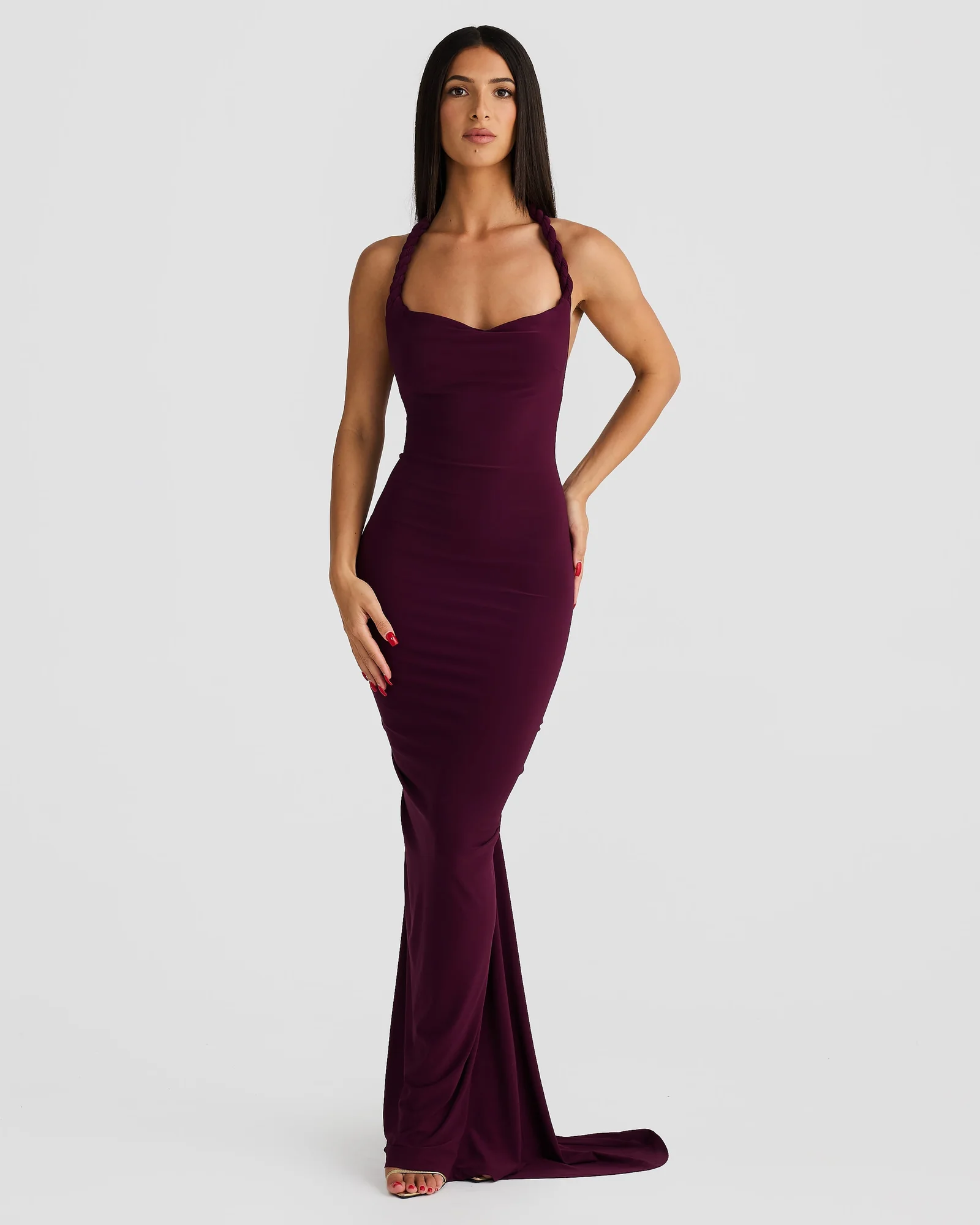 Purple Halterneck Maxi Dress - Versatile & Stylish