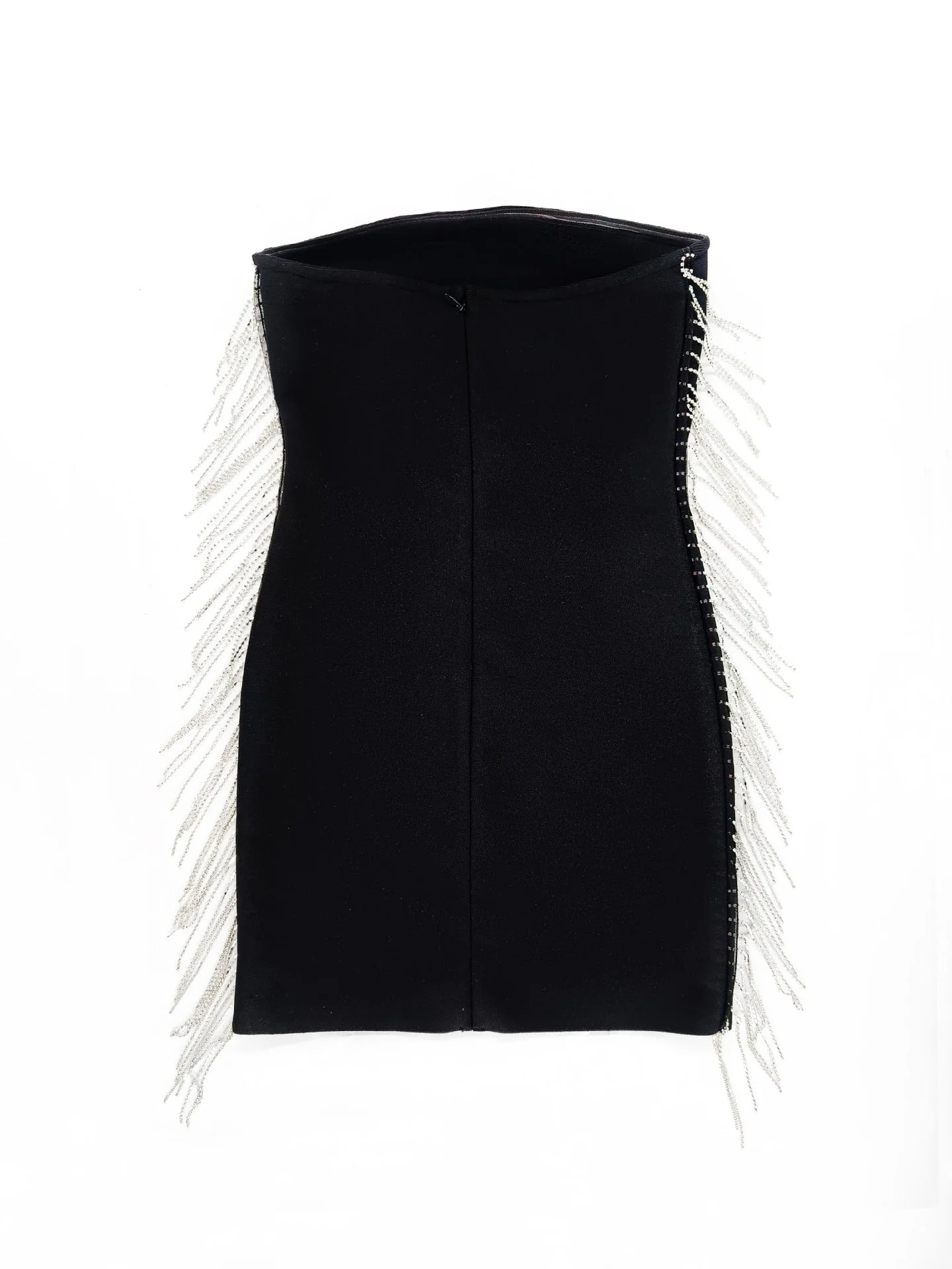 Black Tassel Bandage Bodycon Mini Dress