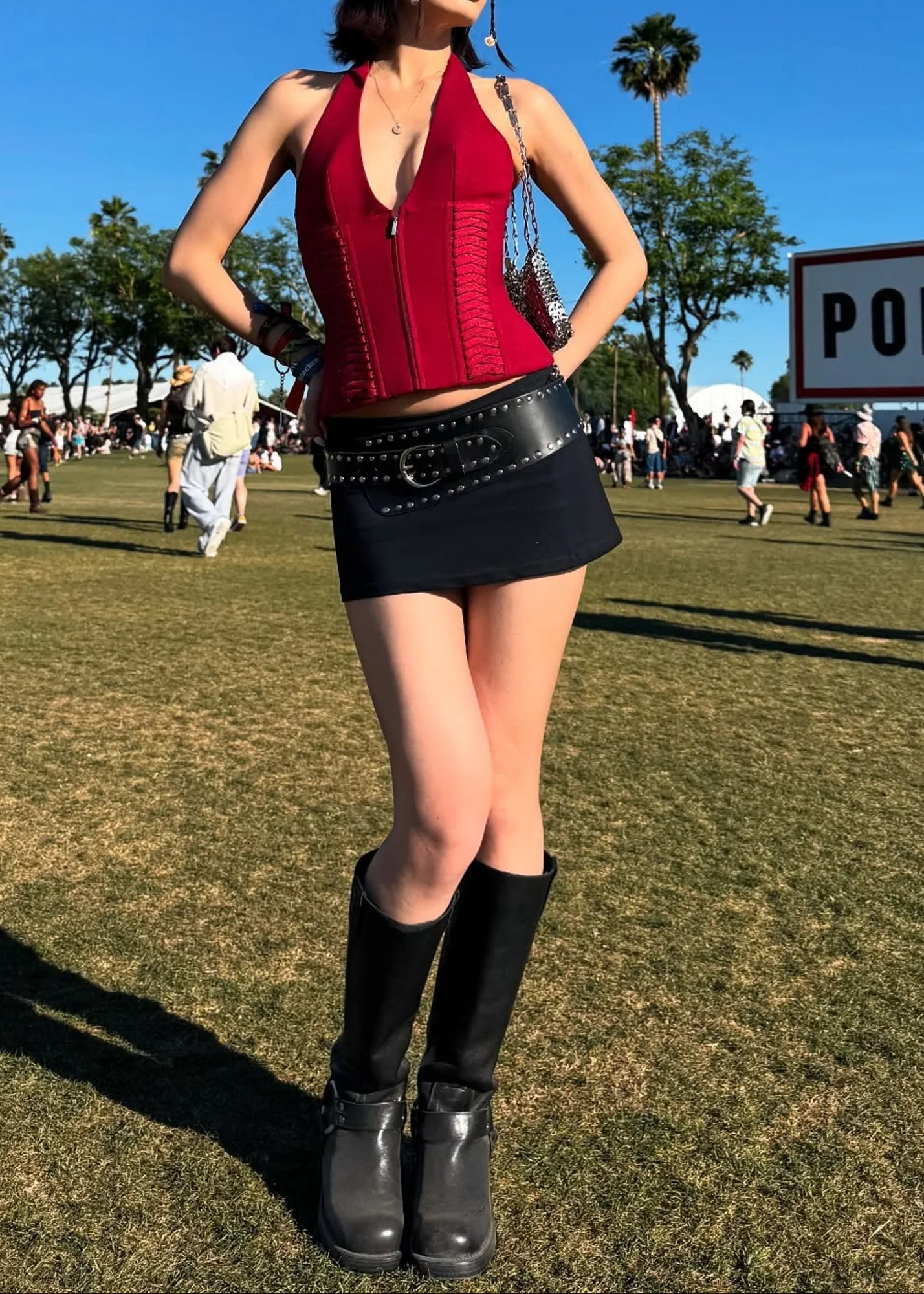 Red Halter Lace-Up Corset Top - Elegant Style & Comfort